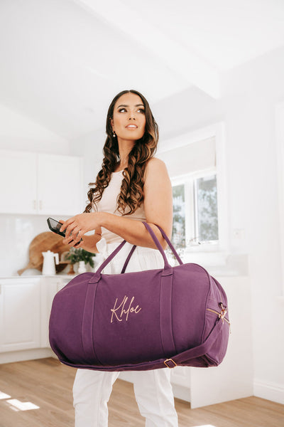 Dark Purple Personalised Duffle Bag