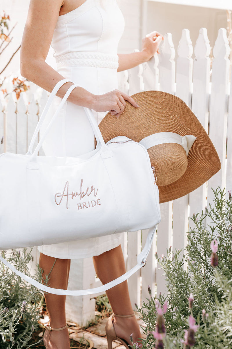 White Personalised Duffle Bag