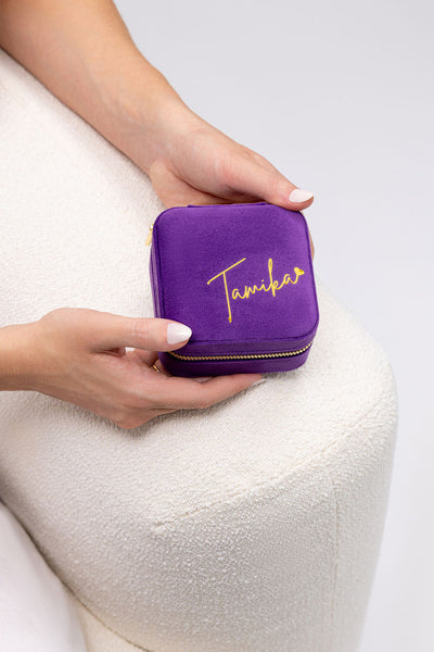 Personalised Velvet Jewellery Box - Amethyst