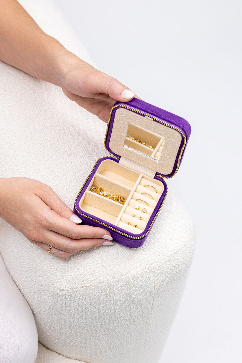Personalised Velvet Jewellery Box - Amethyst