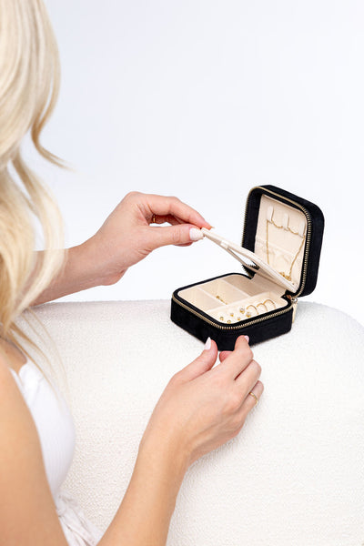 Personalised Velvet Jewellery Box - Black