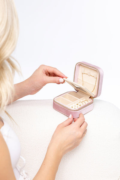 Personalised Velvet Jewellery Box - Blush