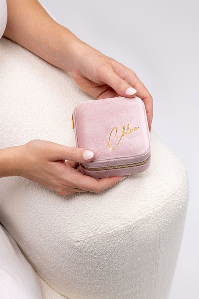 Personalised Velvet Jewellery Box - Blush