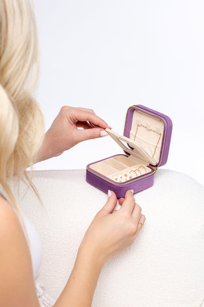 Personalised Velvet Jewellery Box - Purple