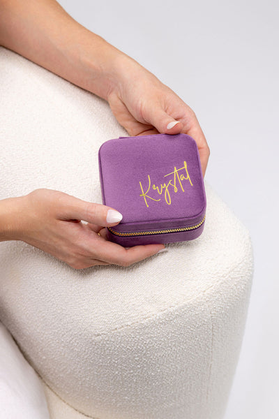 Personalised Velvet Jewellery Box - Purple