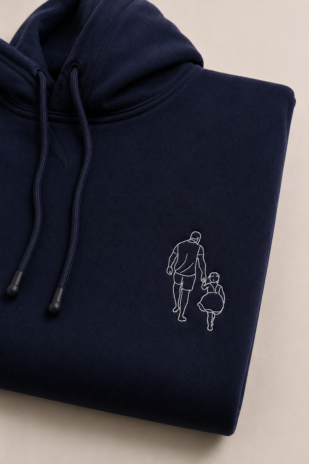 Line Drawing Personalised Hoodie - Navy