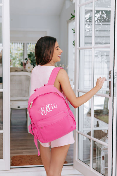 Strawberry Pink Personalised Backpack