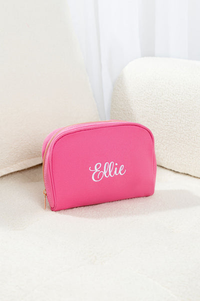 Strawberry Pink Personalised Make Up Bag