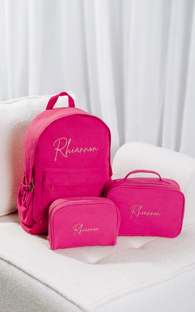 Raspberry Personalised Backpack Set