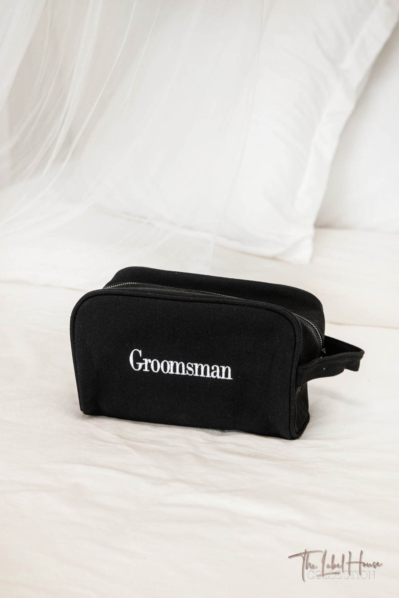 SECONDS STOCK Black Personalised Toiletry Bag