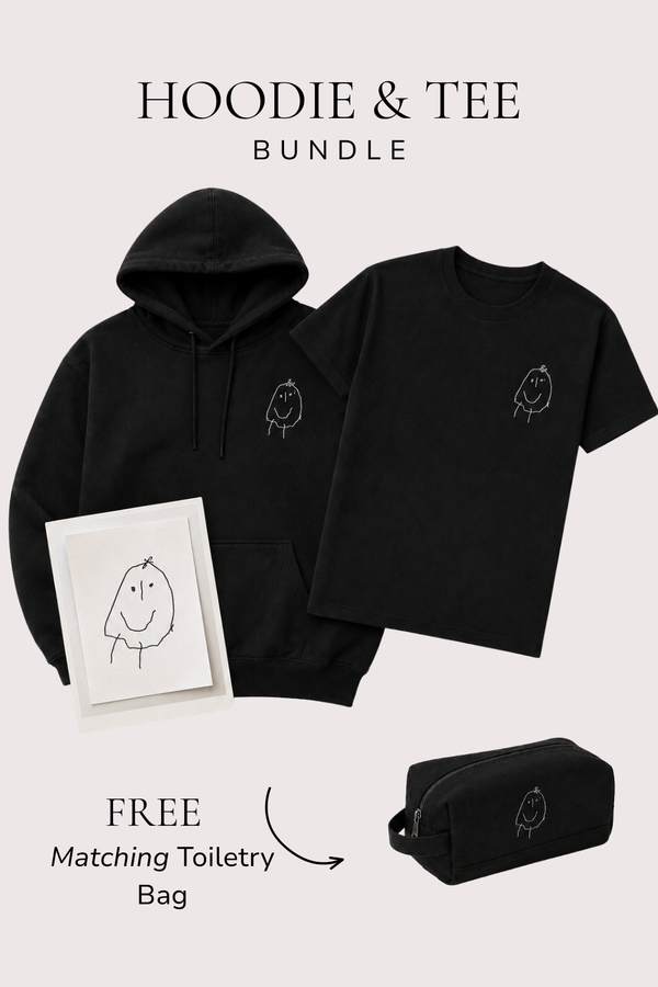 Hoodie & Tee Line Drawing Bundle - Black