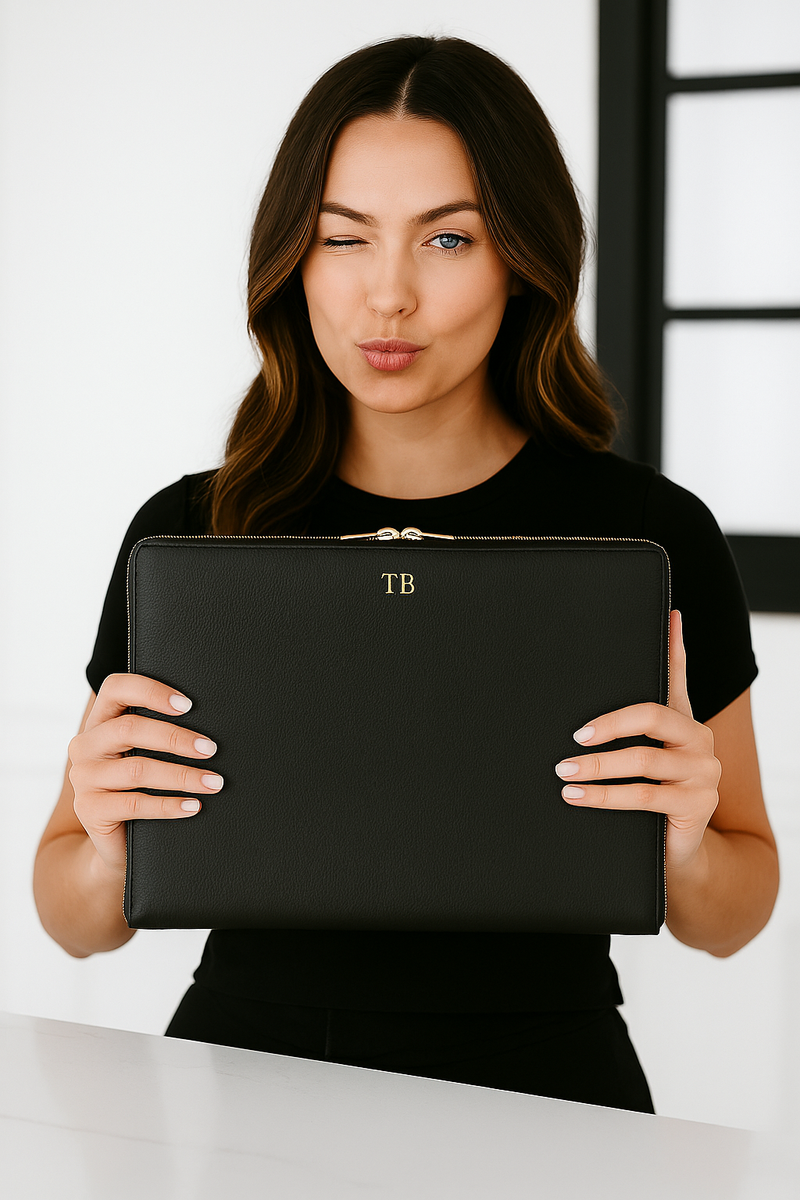 Personalised Leather Laptop Bag