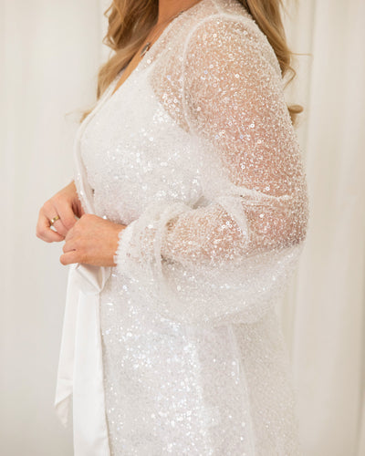 The Label House Collection Felicity Sparkly Beaded Bridal Robe and Slip