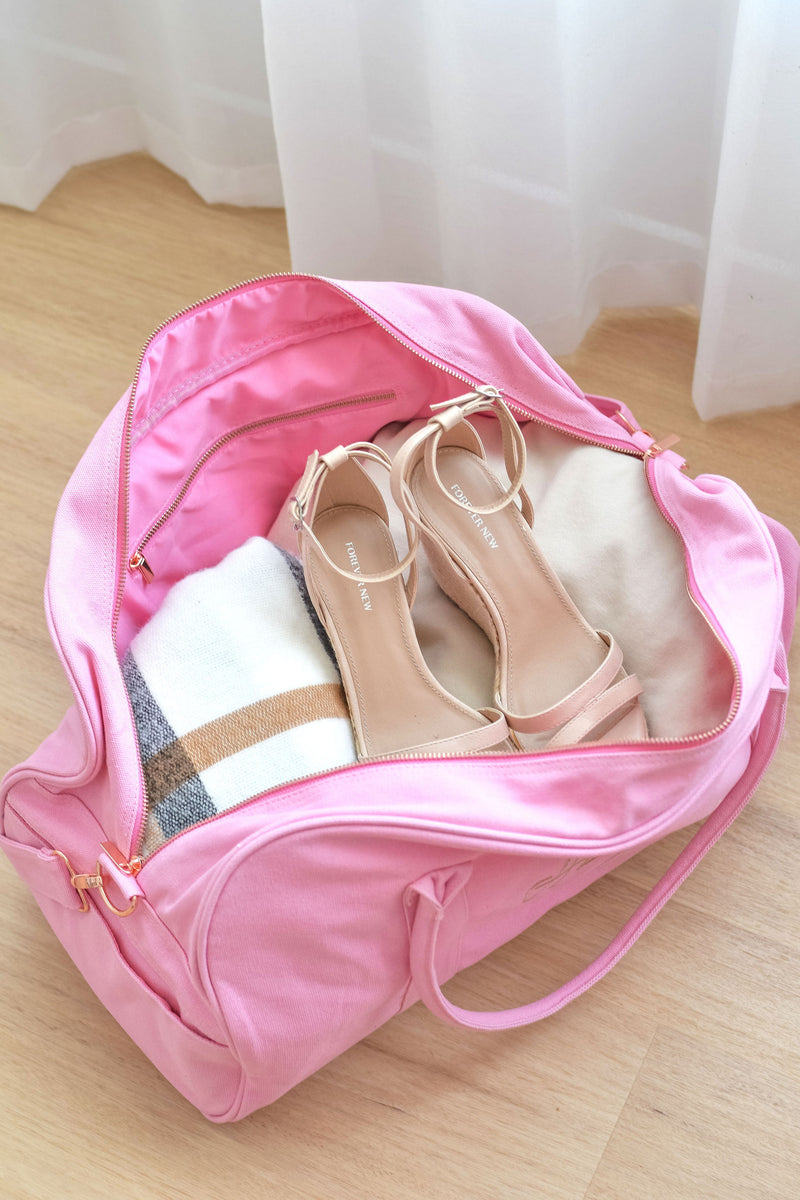 Fairy Floss Pink Personalised Duffle Bag