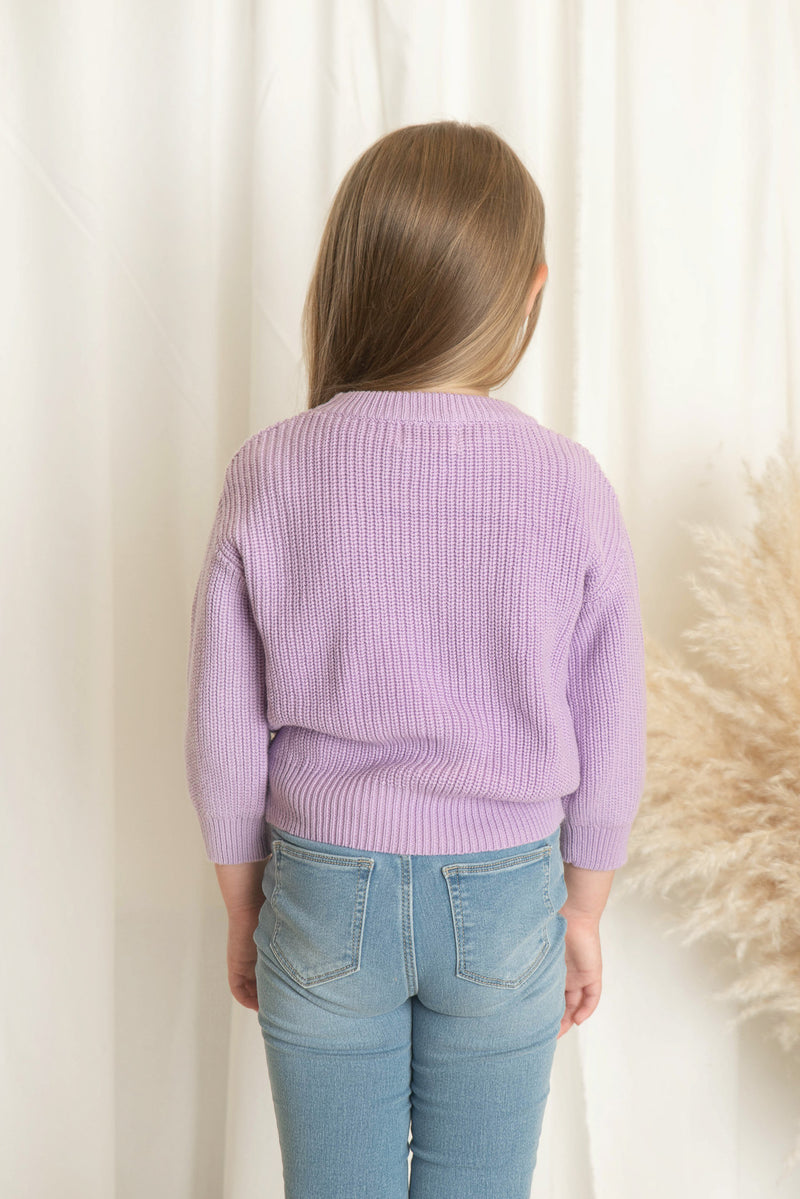 Personalised Kids Lavender Knitted Jumper