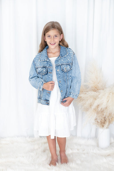 Kids Pearl Denim Jacket