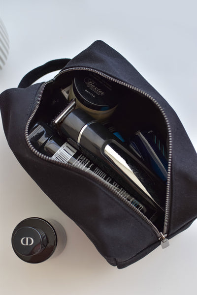 Black Personalised Bag Set (Gunmental Zipper)