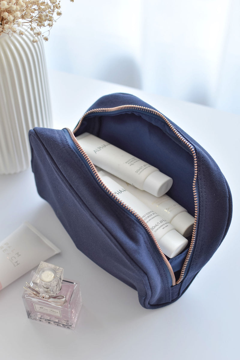 Navy Personalised Make Up Bag