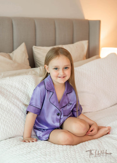 KIDS Luxury Embroidered Pyjama Set - Amethyst
