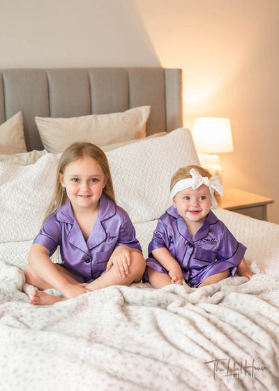 KIDS Luxury Embroidered Pyjama Set - Amethyst
