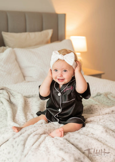 BABY Luxury Embroidered Pyjama Set - Black