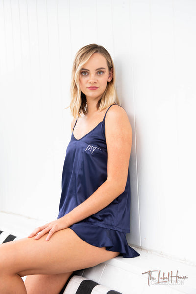 Rosie Ruffle Cami Set - Navy