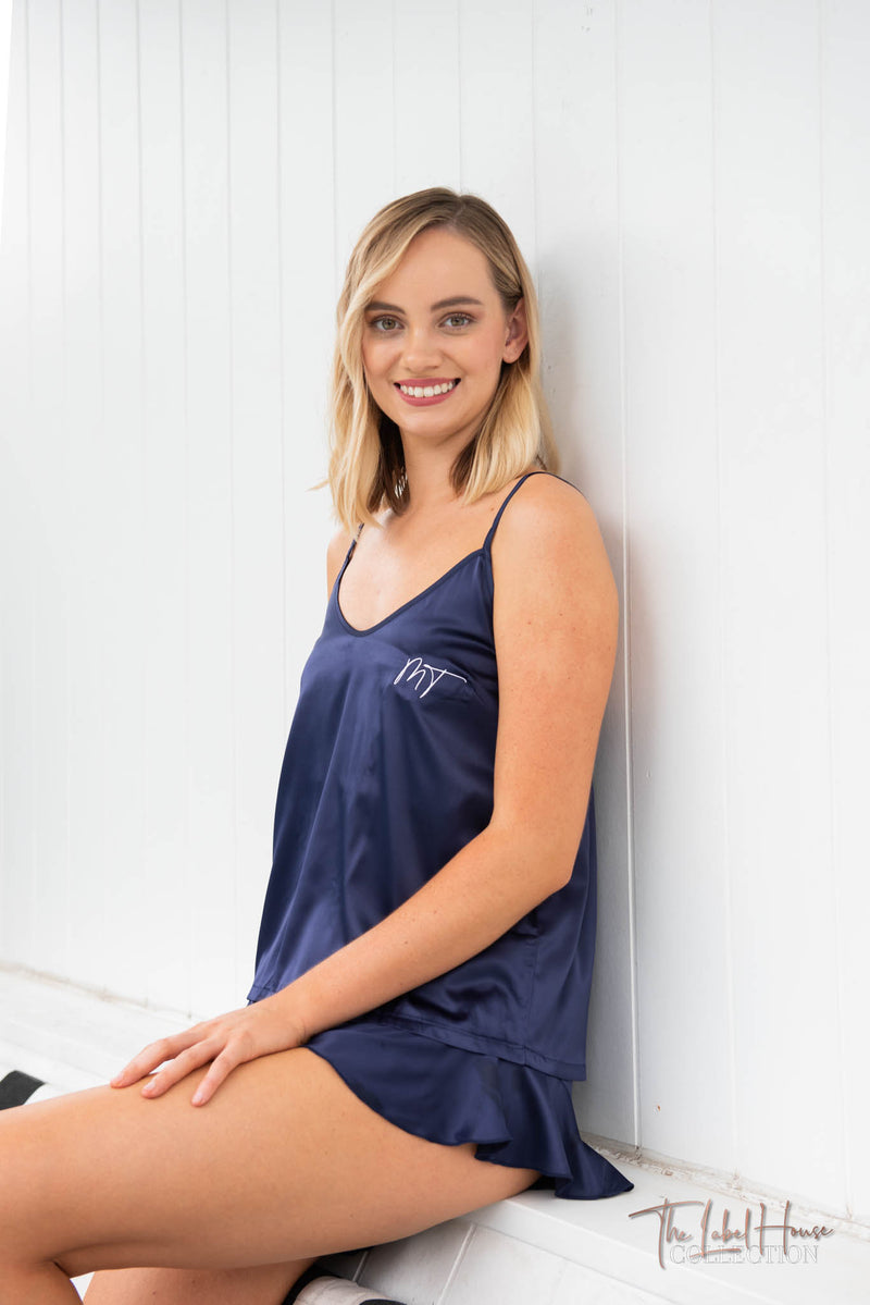 Rosie Ruffle Cami Set - Navy