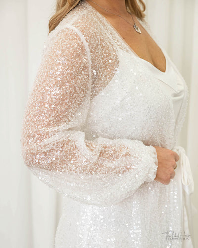 Elizabeth Sparkly Beaded Bridal Maxi Robe and Slip