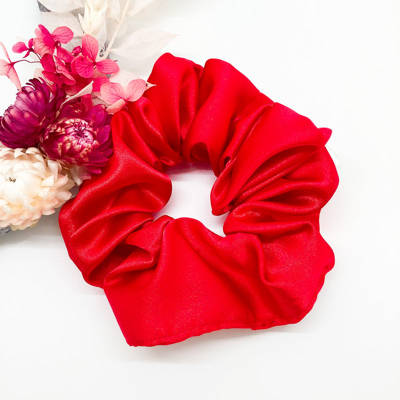 Red Satin Scrunchie
