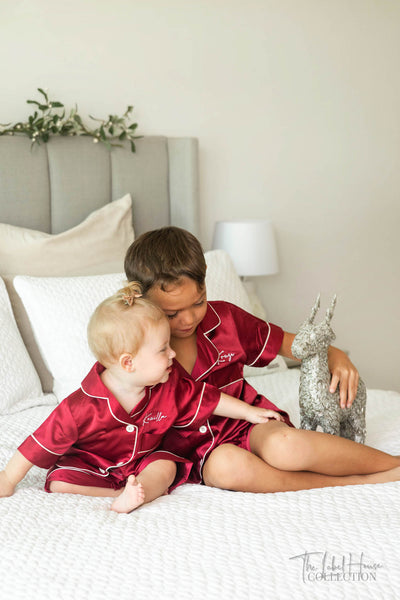 KID'S Luxury Embroidered Pyjama Set - Red