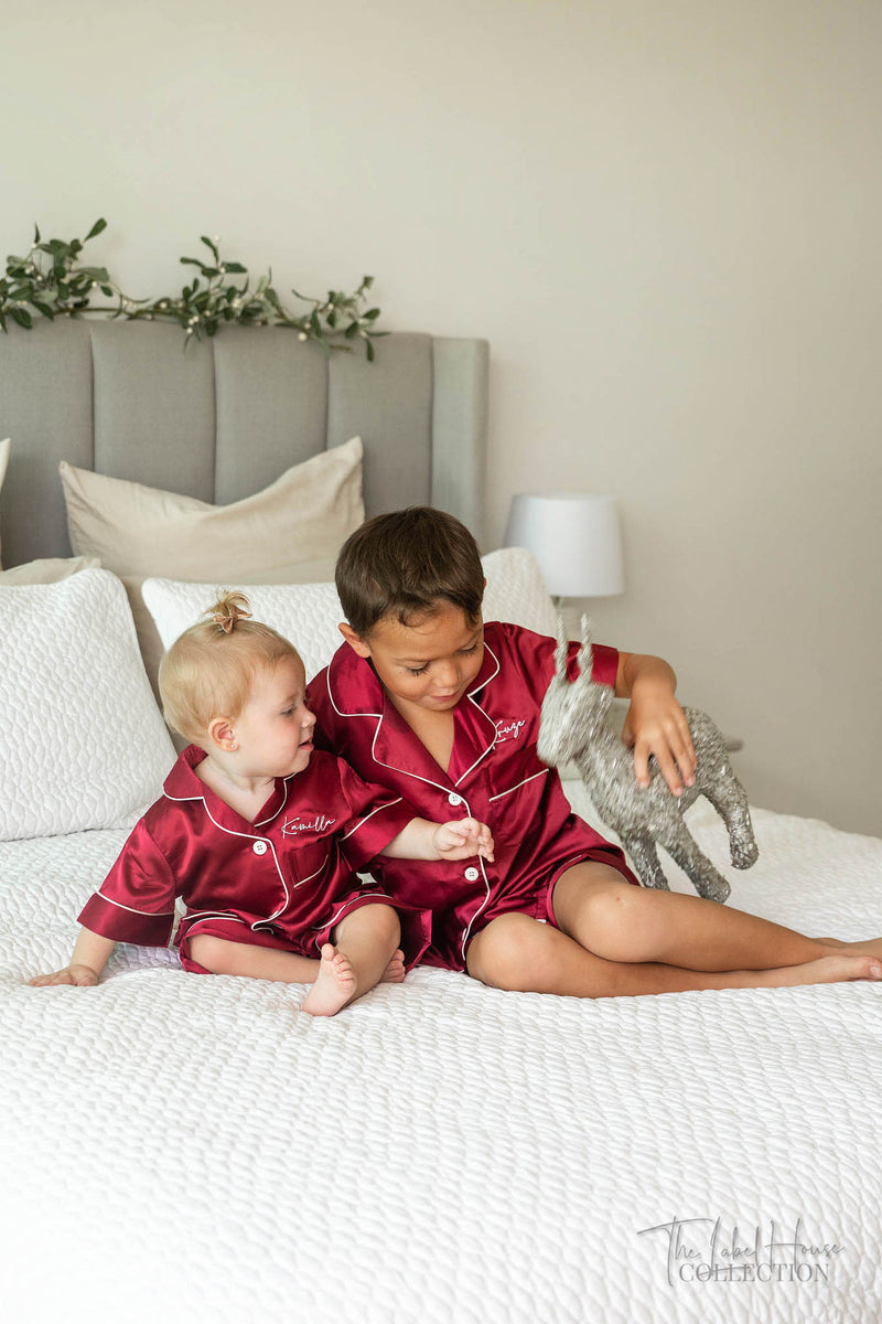 BABY Luxury Embroidered Pyjama Set - Red