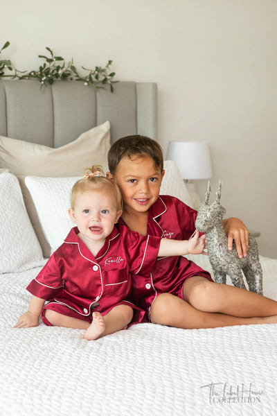 BABY Luxury Embroidered Pyjama Set - Red