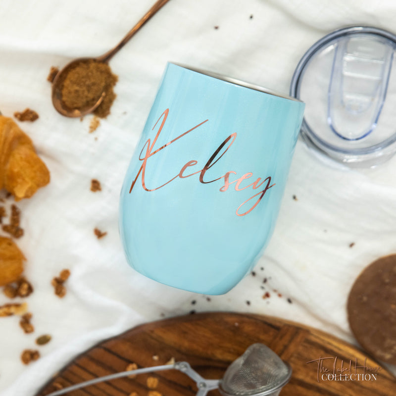 Personalised 350mL Tumbler - Blue Sparkle