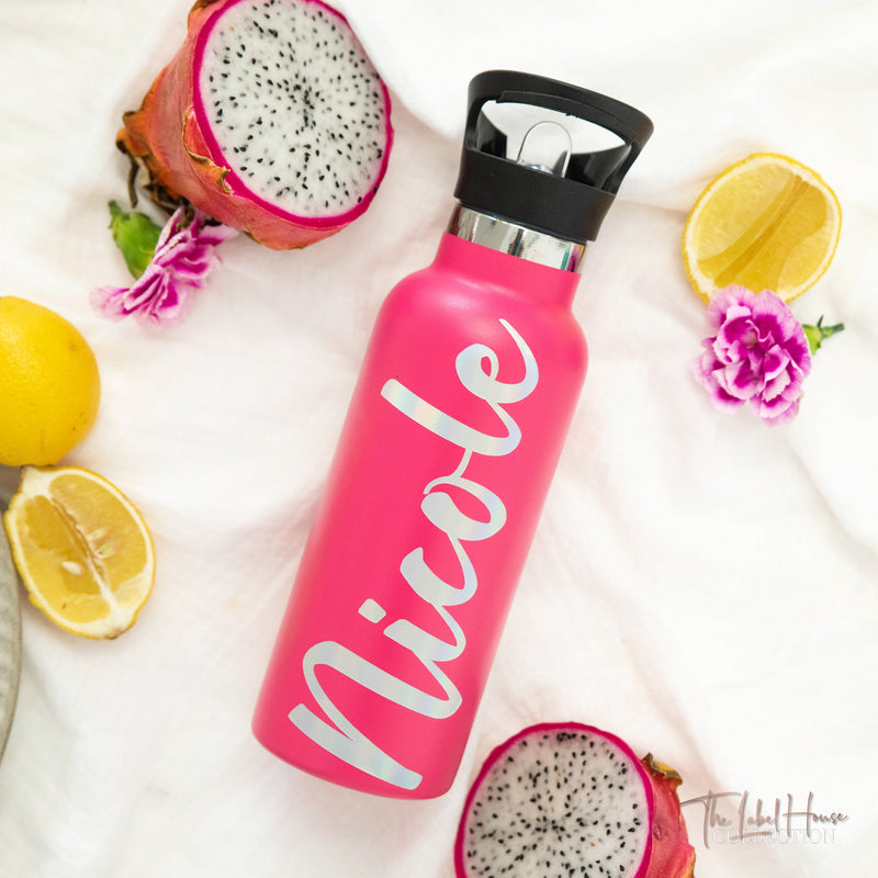 Personalised Water Bottle - Lipstick Pink