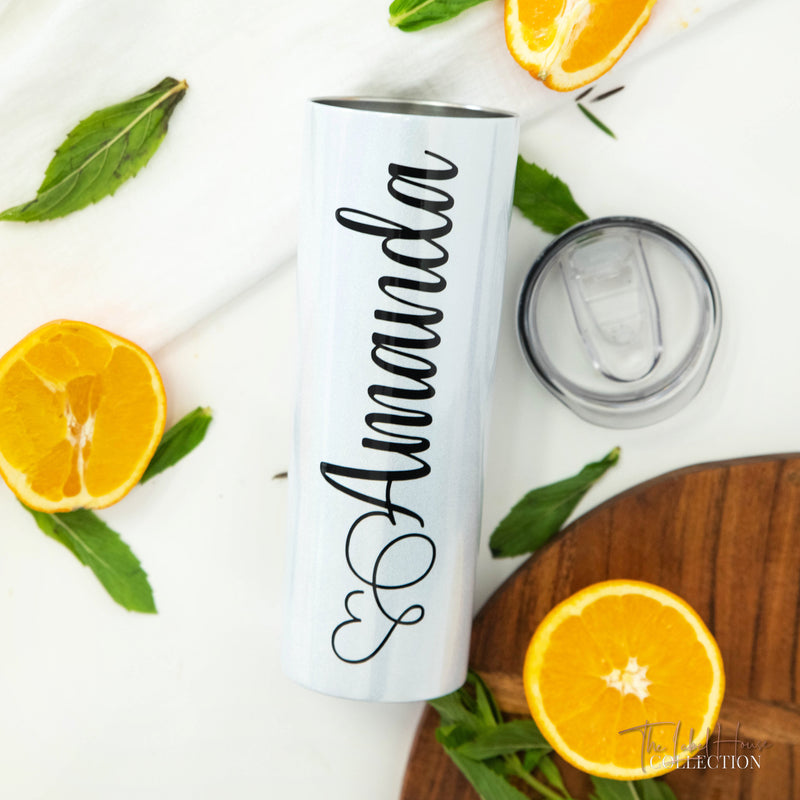 Personalised 600mL Tumbler - White Sparkle