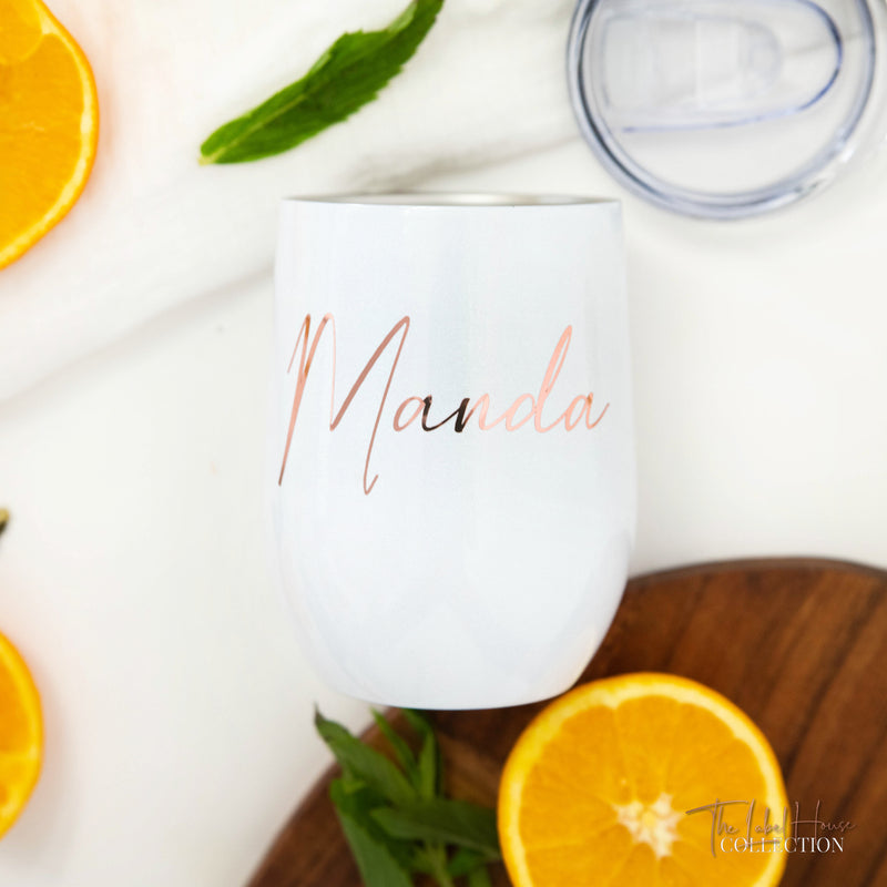 Personalised 350mL Tumbler - White Sparkle
