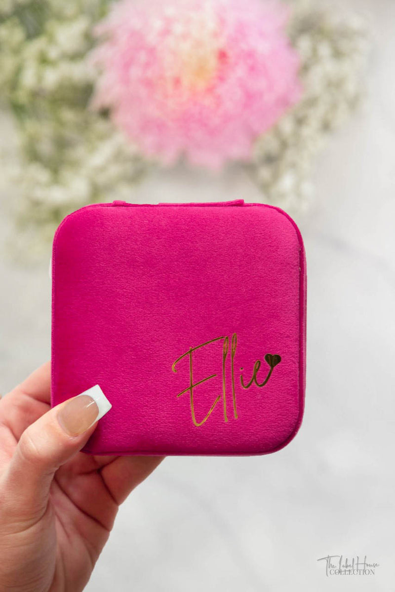 Raspberry Hot Pink Personalised Jewellery Box | Personalised Gifts, Pyjamas & Bridal | The Label House Collection