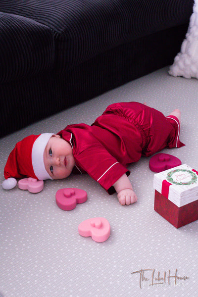 BABY Luxury Embroidered Pyjama Set - Red