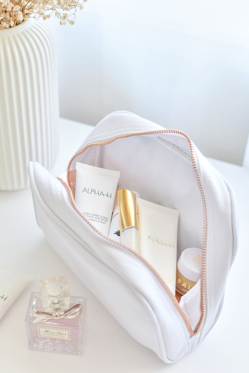 White Personalised Make Up Bag